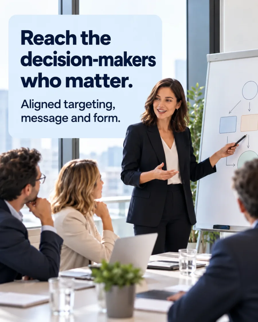 Decision-maker targeting — Meta Ads creative concept for this sector