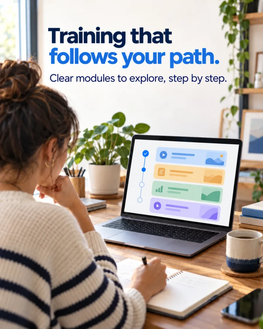 Structured learning journey — Meta Ads creative concept for this sector