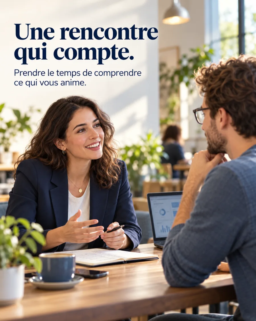 Une rencontre qui compte — exemple de création Meta Ads pour ce secteur